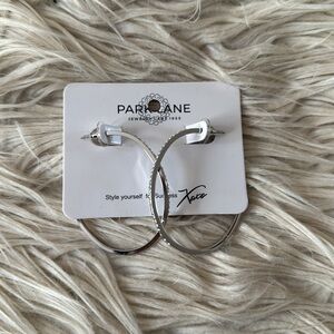 New Park Lane silver hoop with rhinestone earrings